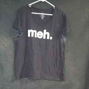Black 'Meh' Graphic T-Shirt